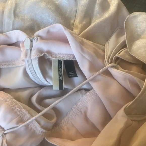 New TopShop Pink Metallic Ruffle Maxi Dress Gown - Picture 5 of 6